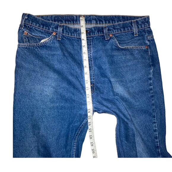 Vintage 90s Orange Tab Levi’s Dark Wash Bootcut 517 Jeans 40x34 - Picture 13 of 15
